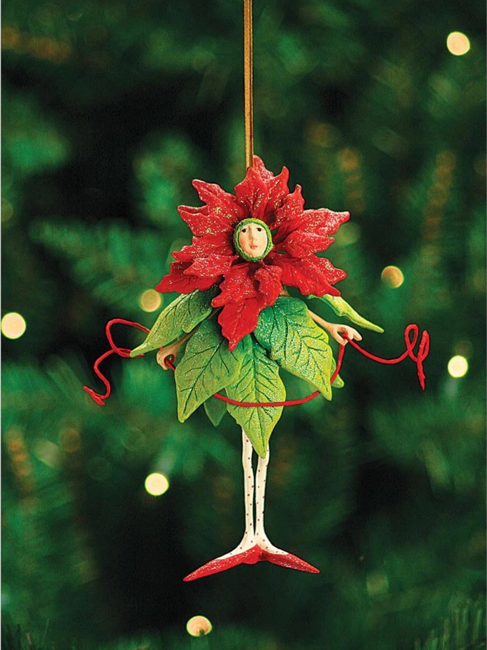 MACKENZIE-CHILDS | Patience Brewster Poinsettia Girl Ornament